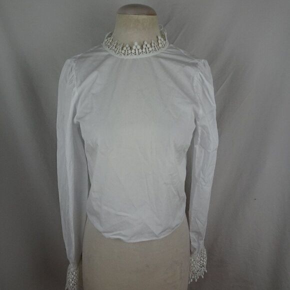 H&M DIVIDED Women White Long Sleeves Top Size S - Picture 1 of 11